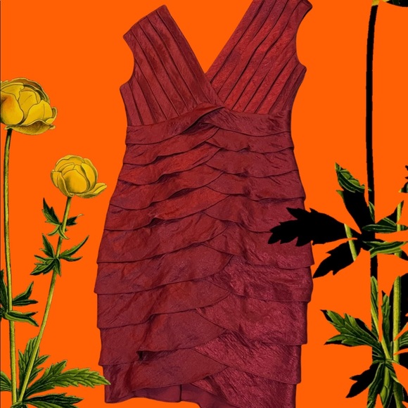 Adrianna Papell Sleeveless Metallic Tiered Dress - Picture 4 of 5